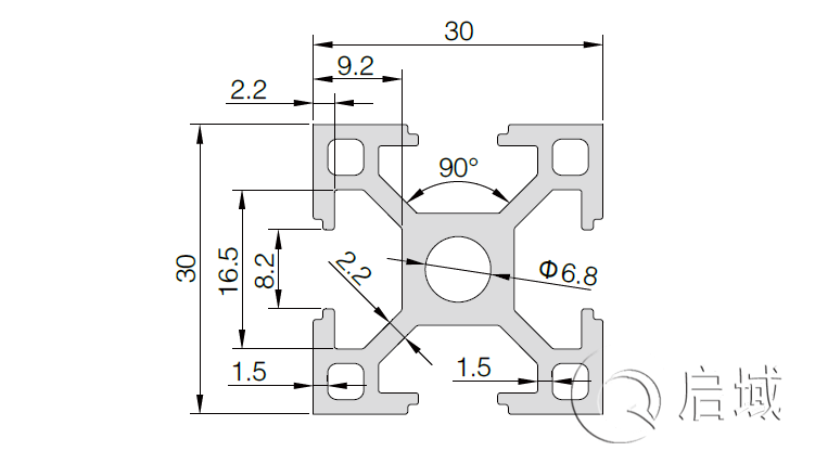 3030直角鋁型材 3030直角鋁型材